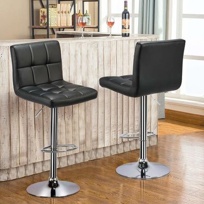 19.5&quot;D x 17&quot;W x 36.5&quot;H 현대 바 스톨 높이 조절 및 회전 PU 가죽