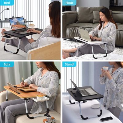 휴대용 폴더블 노트북 침대 테이블 책상 트레이 컵 홀더 15.7 &quot;D x 23.6&quot;W x 11&quot;H