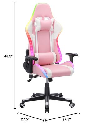 조정 가능한 컴퓨터 사무실 게임 의자 마사지 기능과 LED 라이트 바 ALINUNU