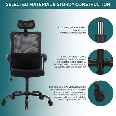 맞춤형 색상 및 회전 롤링과 함께 Ergonomic Mesh 가정 사무실 컴퓨터 의자