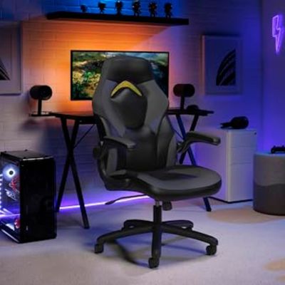 가죽 레이싱 스타일 높은 등 게임 의자 에르고노믹 360 회전 PC 컴퓨터 책상 의자