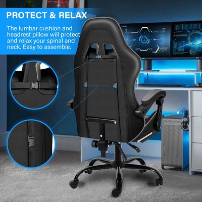 플라스틱 의자 발받침과 허리 지원과 함께 Ergonomic 게임 의자 33 파운드 무게