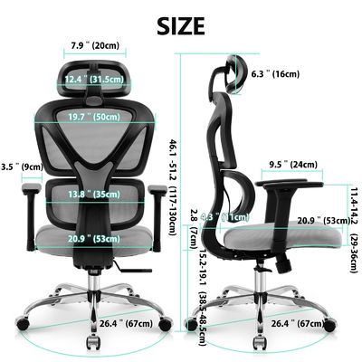 편안한 고 등 에르고노믹 사무실 의자 3 가스 리프트와 호흡 Mesh