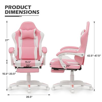 헤드레스트와 허리 뒷받침이 있는 게임 의자 25&quot;D x 26.5&quot;W x 42.5&quot;H 맞춤형 색상