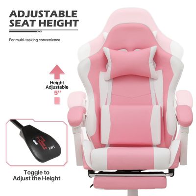 헤드레스트와 허리 뒷받침이 있는 게임 의자 25&quot;D x 26.5&quot;W x 42.5&quot;H 맞춤형 색상