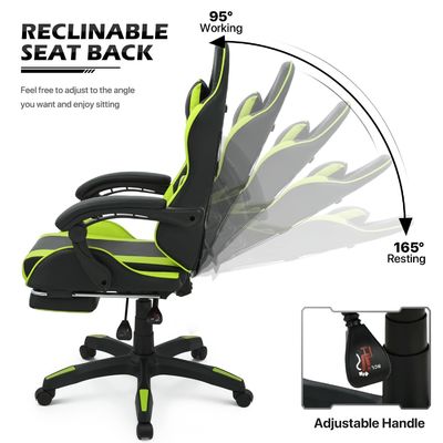 폼 시트 컴퓨터 게임 의자 헤드레스트와 허리 뒷받침 25 &quot;D x 26.5&quot;W x 42.5&quot;H