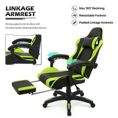 폼 시트 컴퓨터 게임 의자 헤드레스트와 허리 뒷받침 25 &quot;D x 26.5&quot;W x 42.5&quot;H