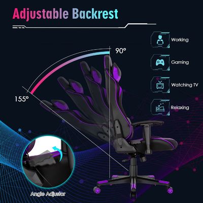 현대적인 디자인과 RGB LED 조명으로 ALINUNU 회전용 의자를 사용하여 게임 설정을 업그레이드하십시오