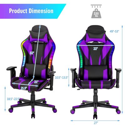 현대적인 디자인과 RGB LED 조명으로 ALINUNU 회전용 의자를 사용하여 게임 설정을 업그레이드하십시오