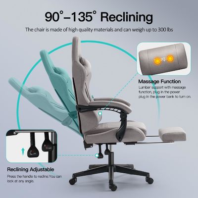 발받침과 마사지 합성 가죽 41 파운드의 조정 가능한 Ergonomic 게임 의자