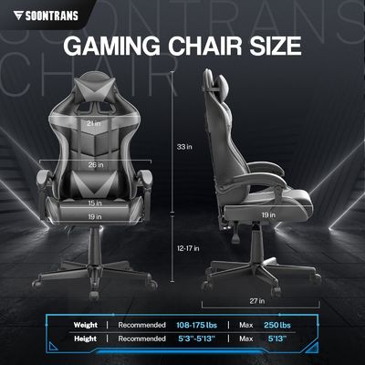 금속형 철 Ergonomic Gamer 의자 마사지 및 높이 조절