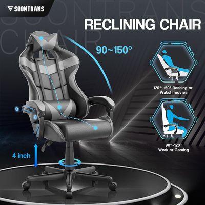금속형 철 Ergonomic Gamer 의자 마사지 및 높이 조절