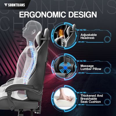 마사지 조절 높이와 아이템 무게 14.3 파운드의 Ergonomic 게이머 의자