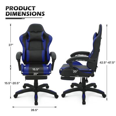 34.2 파운드 아이템 무게 ALINUNU 허리 뒷받침 발받침과 함께 Ergonomic 경주 의자