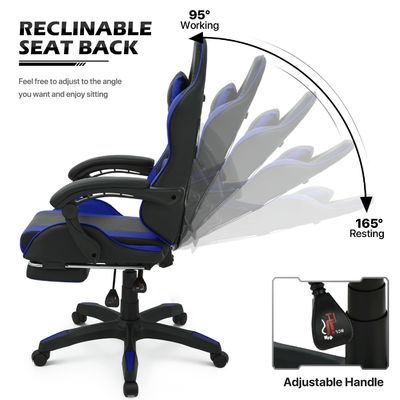 34.2 파운드 아이템 무게 ALINUNU 허리 뒷받침 발받침과 함께 Ergonomic 경주 의자