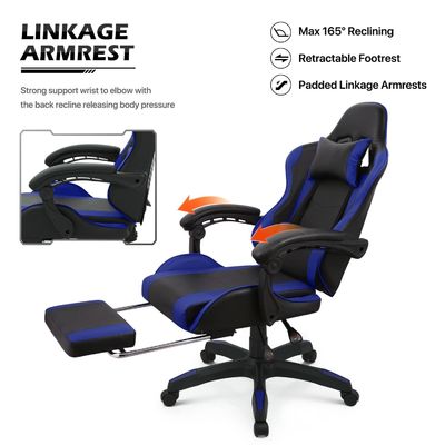 34.2 파운드 아이템 무게 ALINUNU 허리 뒷받침 발받침과 함께 Ergonomic 경주 의자