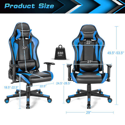 근대적 인 Ergonomic 경주 게임 의자 허리 지원 29.9 &quot;D x 29.9&quot; W x 49.6 &quot;H