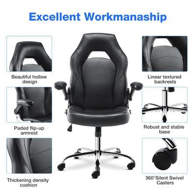 합성 가죽 에르고노믹 게임 의자 허리 지지 29.9 &quot;D x 29.9&quot;W x 49.6 &quot;H