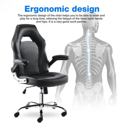 합성 가죽 에르고노믹 게임 의자 허리 지지 29.9 &quot;D x 29.9&quot;W x 49.6 &quot;H