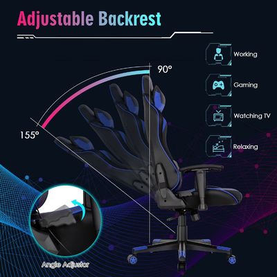 RGB LED 라이트와 조절 가능한 디자인으로 인체형 비디오 게임 의자를 사용자 정의하십시오.