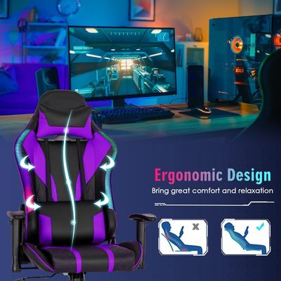 RGB LED를 탑재한 ALINUNU의 회전형 게임 의자에서 편안함과 스타일을 경험하세요