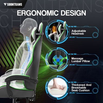 마사지 및 편안함으로 360 회전 높이 조절 수 Recliner 게이머 의자