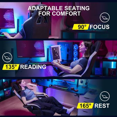 360 회전/높이 조절/복지 좌석 높은 등 Ergonomic 컴퓨터 게임 의자 ALINUNU
