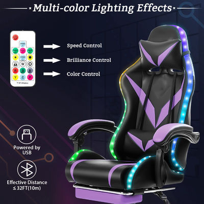 메일 포장 마사지 및 LED 라이트가있는 Ergonomic RGB 게임 의자 회전 의자 스타일