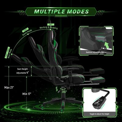 높은 등 Ergonomic 컴퓨터 레이싱 의자 300 파운드 최대 무게 추천