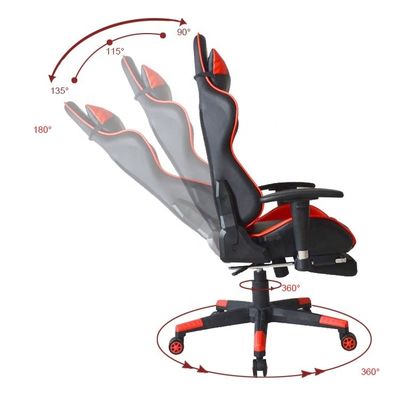 컴퓨터 게임기 Modern Office Gaming Chair with Footrest and 2D 조절 가능한 PU 팔레스트