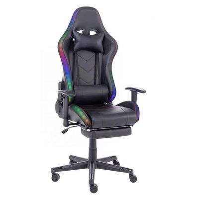 좌석 높이 54cm 조정 가능한 팔받침 레이싱 LED 라이트 RGB 게임 의자 사용자 지정 로고