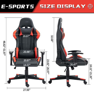ALINUNU 경주 게임 의자 높이 조절 가능한 회전식 사무실 PC 컴퓨터 게임 의자