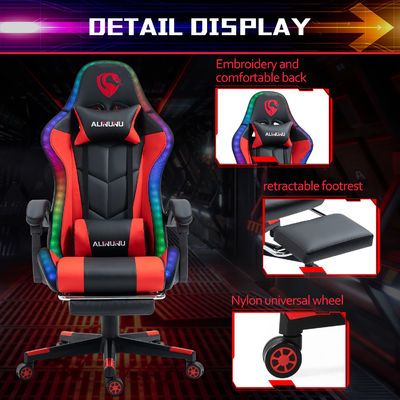 높이 조절 가능한 팔받침 RGB LED 게임 의자 마사지 회전 스타일 및 스피커