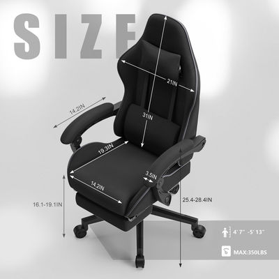 350파운드 무게 용량 크고 높은 게임 의자 제품 크기 22&quot;D x 32&quot;W x 11&quot;H