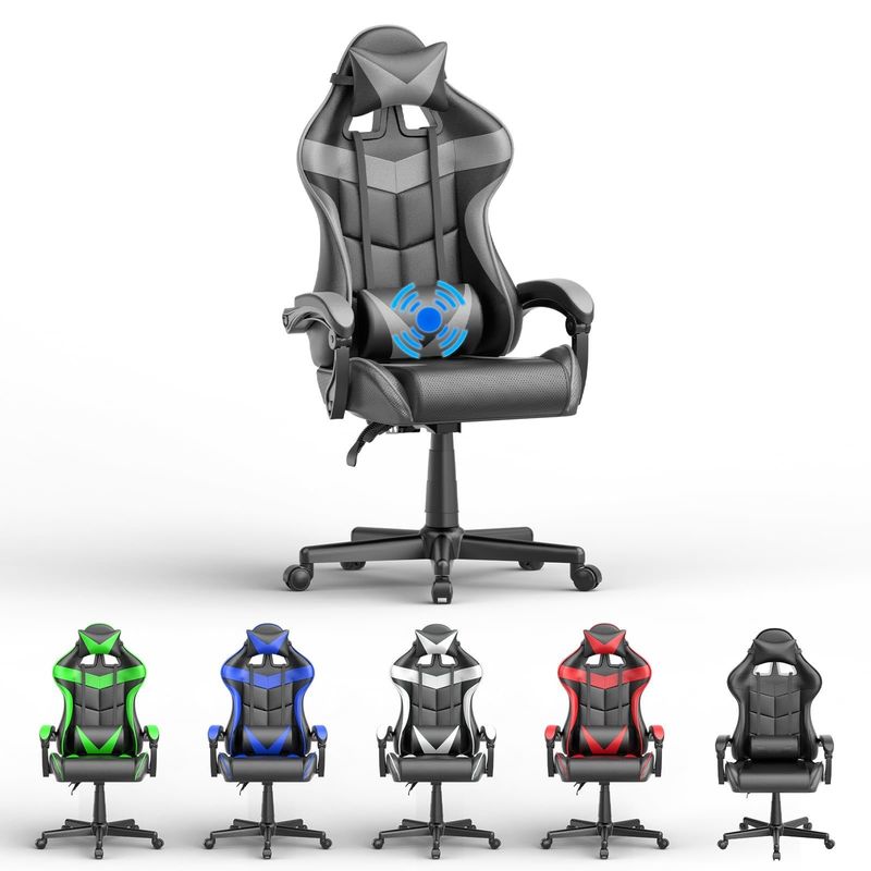 금속형 철 Ergonomic Gamer 의자 마사지 및 높이 조절