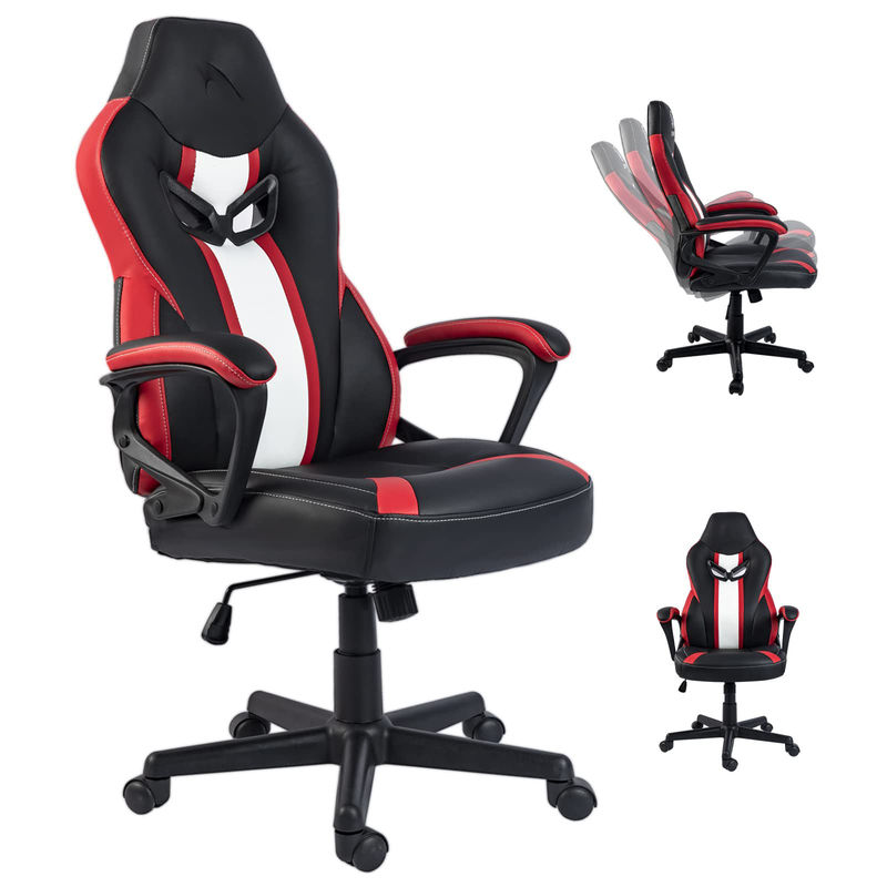 21&quot;D x 25&quot;W x 43&quot;H LUMBAR 지원 경주 게임 의자 성인용 ALINUNU 직선