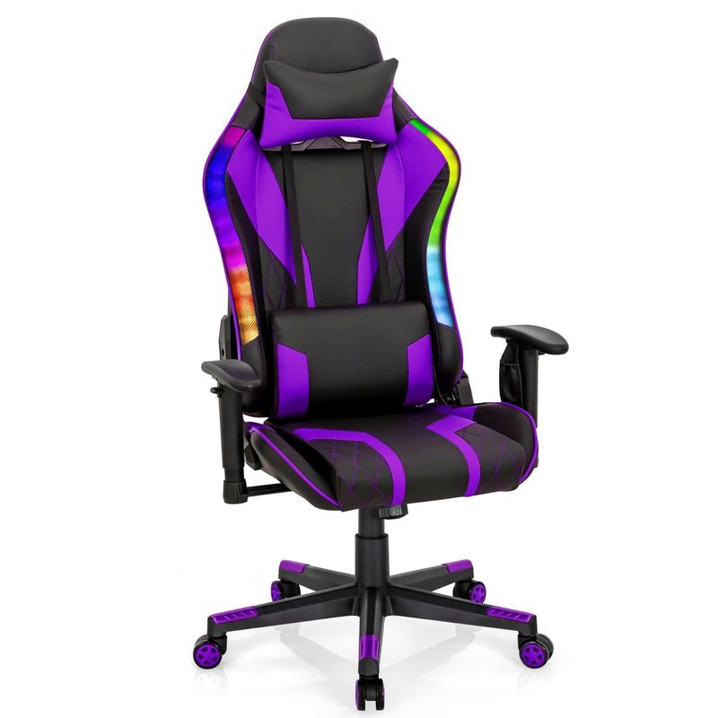 RGB LED를 탑재한 ALINUNU의 회전형 게임 의자에서 편안함과 스타일을 경험하세요